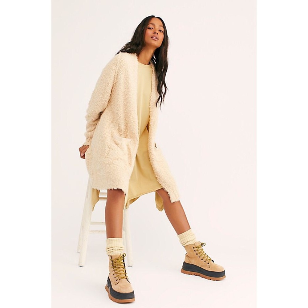 Free People Fuzzy beige Cardigan